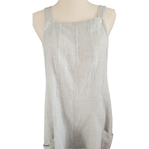 Hatch maternity Overall Shorts size 2 Medium Lightweight Lt Blue Summer Cotton - Picture 2 of 12